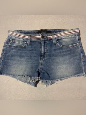 Joe's Jeans Denim Shorts with Red and White Waistband Accent Waist 29